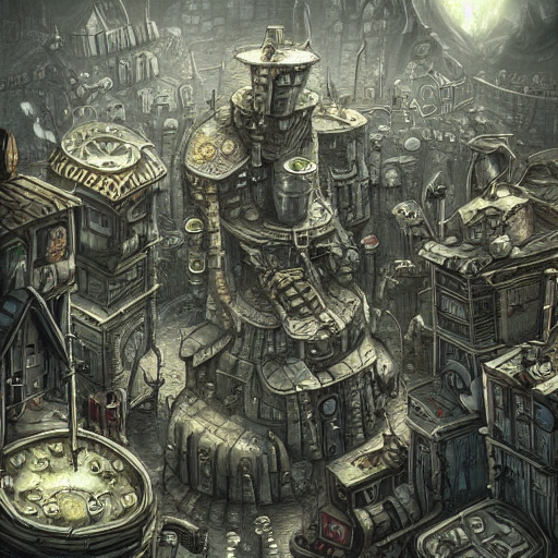 Machinarium City, Fantasy Style, Super High Detail, Super Hi...