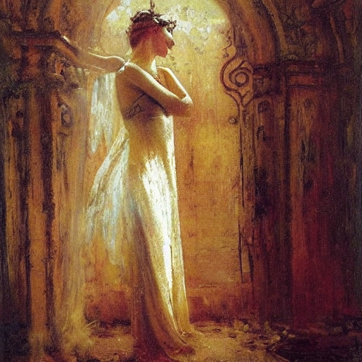 Elisha Cuthbert As A Ghost, Haunted Castle, By Gaston Bussie...