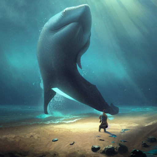 A Crypto Whale Looking For A Treasure Underwater Near To Ree...