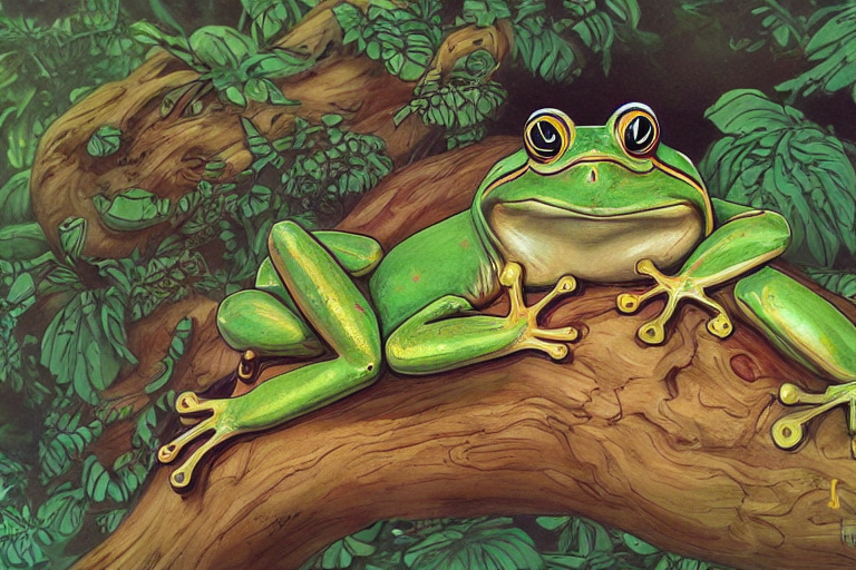 A Frog On A Log By James Jean, Rossdraws And Frank Franzzeta