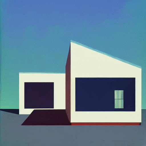 Minimalist Summertime Architecture By Atey Ghailan And Edw... — Stable Diffusion AI Prompt: minimalist summertime architecture by atey ghailan ( ( and edward hopper ) )
