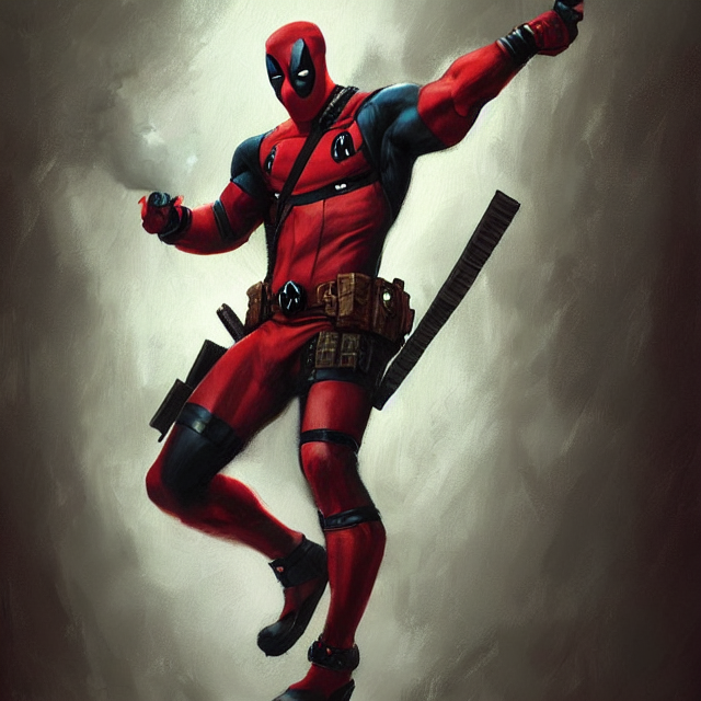 A Painting Of Deadpool By Greg Rutkowski, Dark Fantasy Art,...