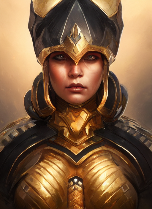 Amber Obsidian Empress, Armored, Highly Detailed, Portrait,...