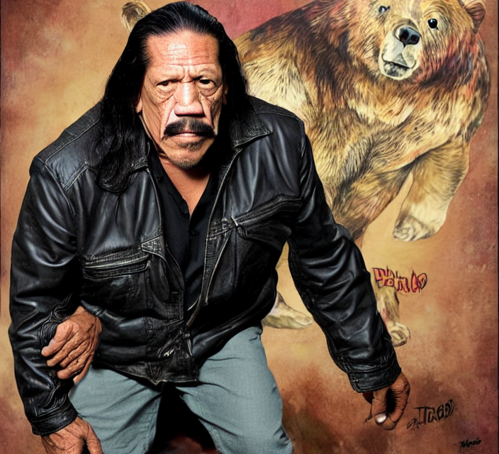 Danny Trejo Throwing A Bear Franklin Booth