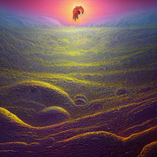 An Epic Artistic Colourful Natural Scene On An Alien Planet....