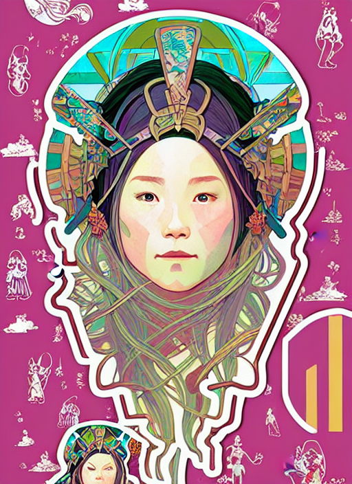 Victo Petallica Ngai Girl Viking Sticker Decal Design, Highl...