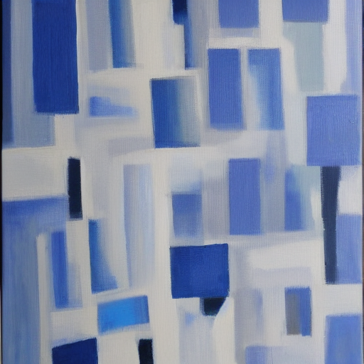 Monochrome Blue Background Oil On Canvas