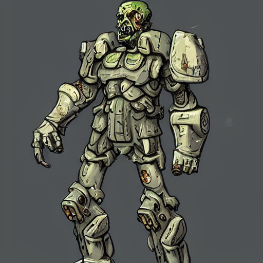 Zombie Power Armor Soldier, Concept Art, Science Fiction, D...