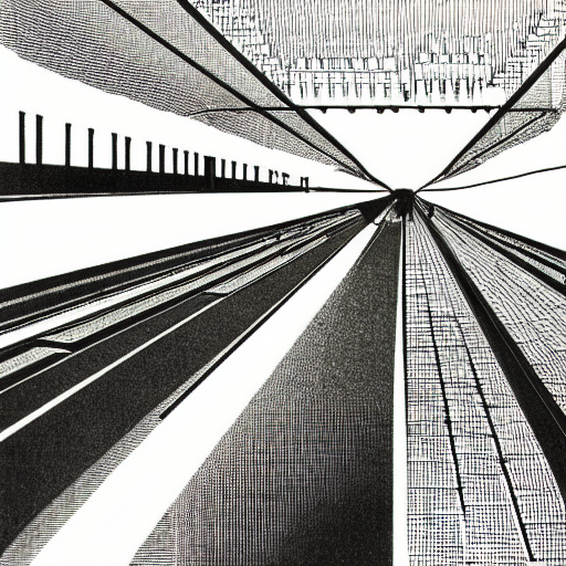 Screenprint Art Of A Bullet Train, Shinkansen, Black And Whi...