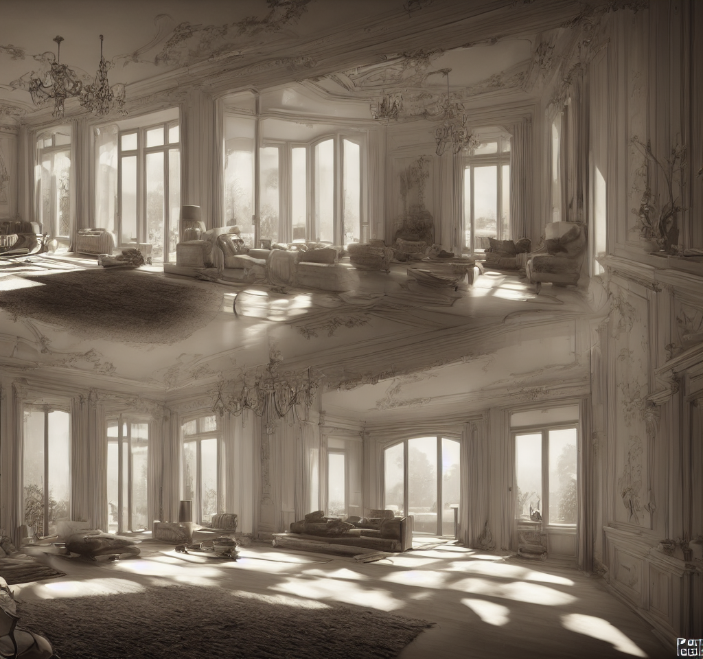 Highly Detailed Interior Rendering Of A Beautiful Luxurious...