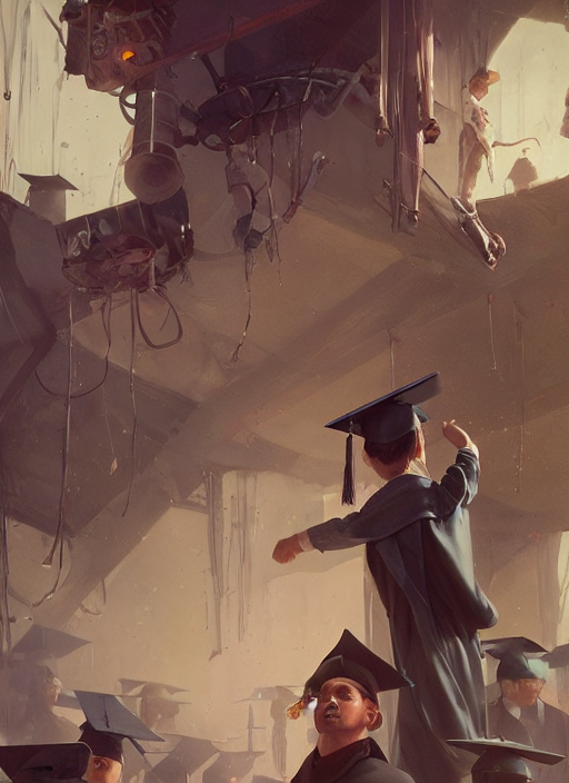 Graduation To All, Photorealistic By Michael Komarck, Greg R... — Stable Diffusion AI Prompt: graduation to all, photorealistic by michael komarck, greg rutkowski, victo ngai...