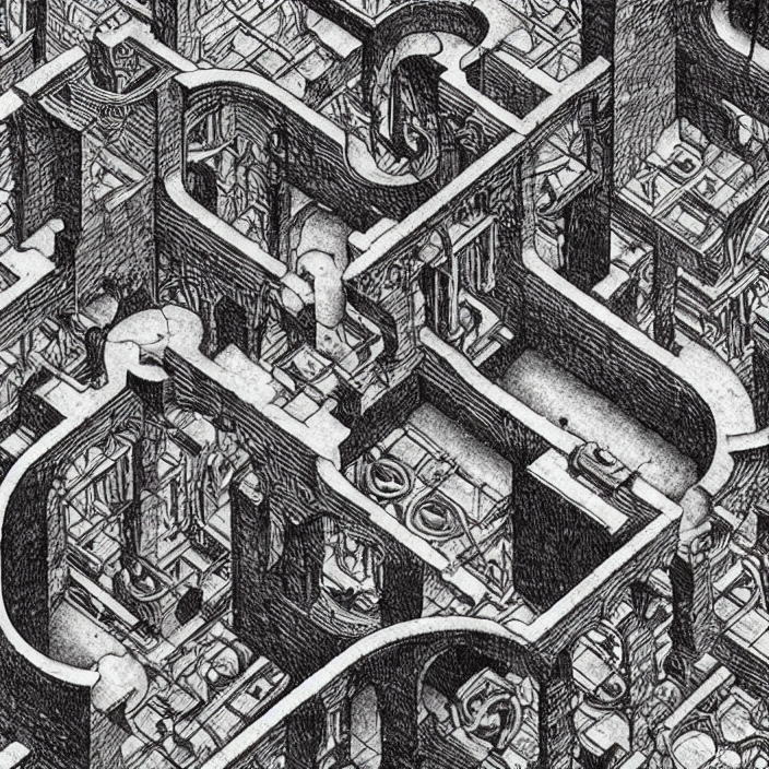 An Archaeocyathid By M. C. Escher. Centered.