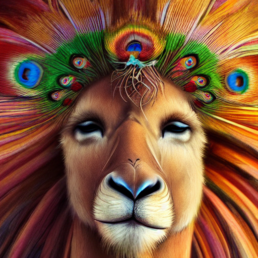 Cute Fluffy Baby Giraffe Lion Hybrid Mixed Creature Characte...