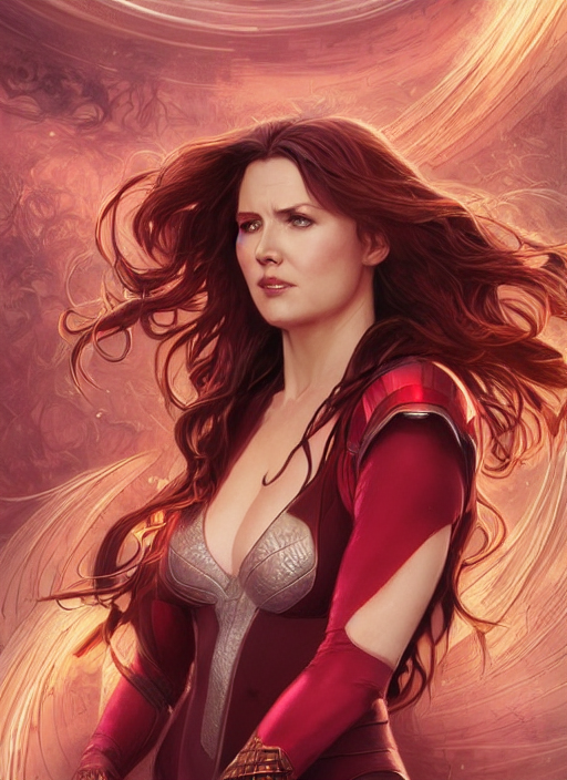 Ultra Realistic Illustration, Lucy Lawless As Scarlet Witch... — Stable Diffusion AI Prompt: ultra realistic illustration, lucy lawless as scarlet witch anime, intricate, el...