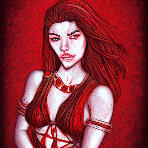 Red Chuul Woman, Dnd Illustration