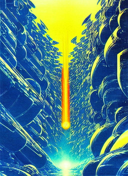 A Blue Abyss Concept Art, Cinematic Vintage 7 0 S Anime Comi...