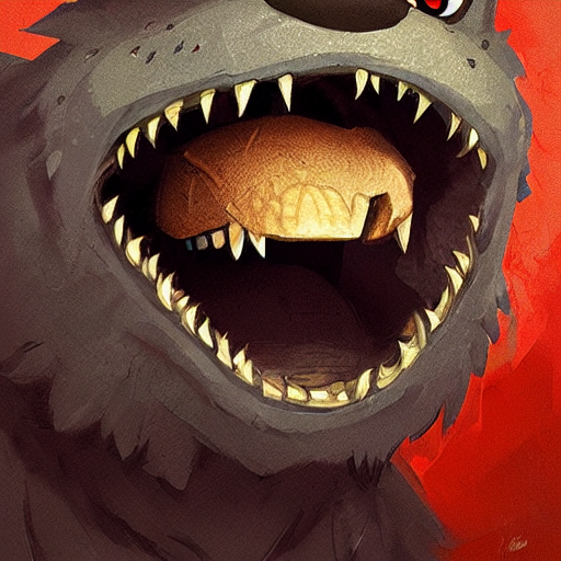 Ferrocious Cookie Monster Portrait Sharp Teeth, By Greg Rutk...
