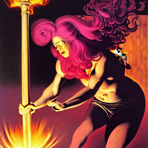 Legendary Ancient Weapon Hammer In Flames Of Molted Black He...