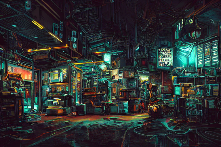 Photo Cartoon Illustration Painting Of Small Sci - Fi Machin...