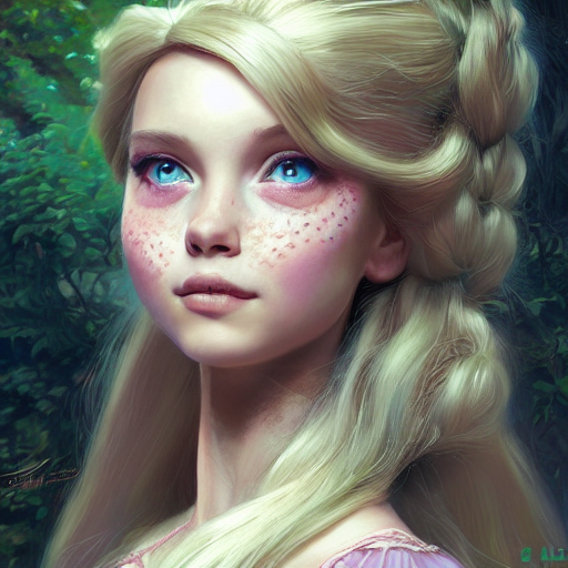 A Highly Detailed Portrait Photo Of Disney Rapunzel, Digital...