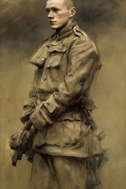 Portrait Of A Young Wwi Soldier, Painted By Anders Zorn And...