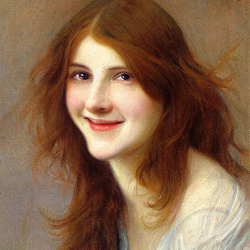Woman With Brown Hair Smiling, By Sophie Anderson