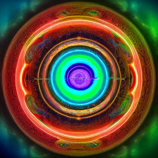 Close Up Circular Border With Abstract Designs Deep Colorful...