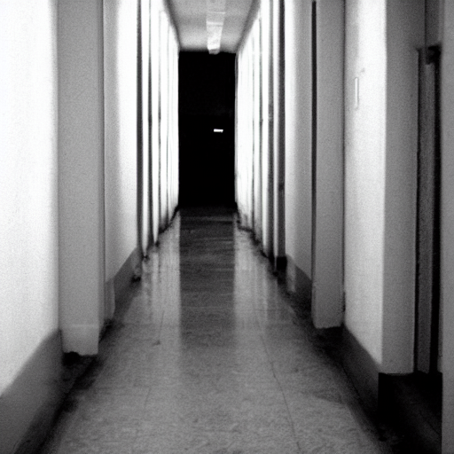 A Person In A White Robe Walking Down A Long Hallway. Found...