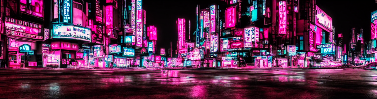 Photograph, Bladerunner City At Night, Neon Pink Undertones,... — Stable Diffusion AI Prompt: photograph, bladerunner city at night, neon pink undertones, sidewalk view