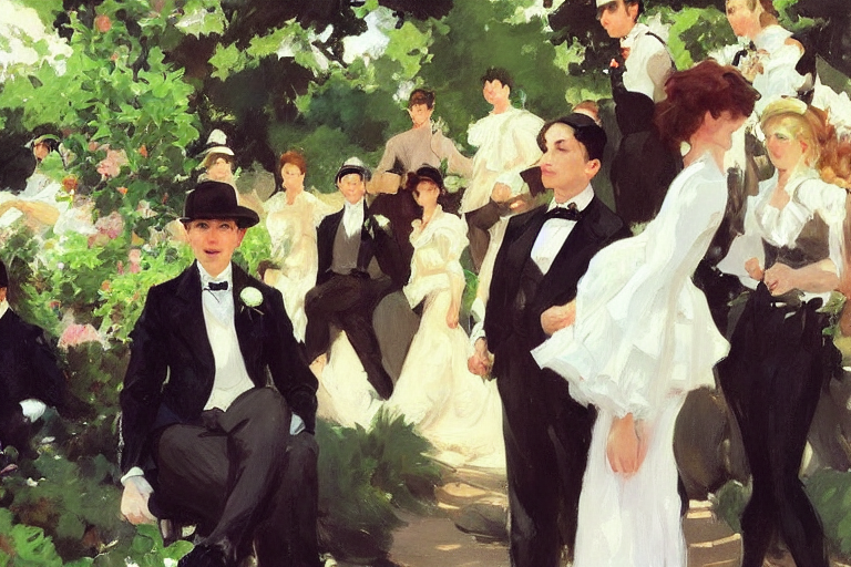 1 9 Century, Wedding At Beautiful Garden, Sea View, Crowd, J...