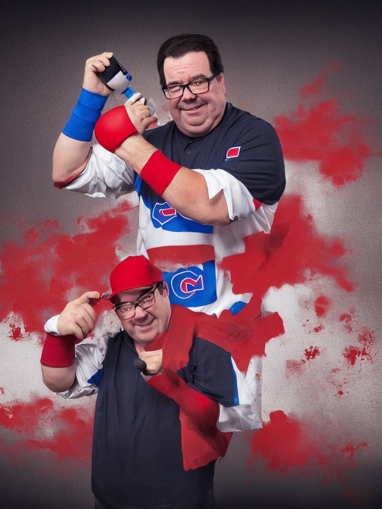 Studio Photo Still Of Denis Coderre, Tvasports Logo, Tv Host... — Stable Diffusion AI Prompt: studio photo still of denis coderre, tvasports logo, tv host, radio microphone!,...