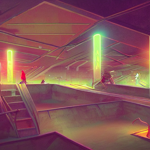Surreal Cool Skatepark Maze Concept Neon Lights Greg Rutkows... — Stable Diffusion AI Prompt: surreal cool skatepark maze concept neon lights greg rutkowski detailed hd