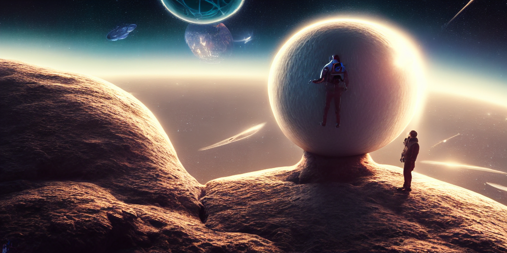 Render Of Man Lost In Space, Dreamy, Artger, Large Scale, De...