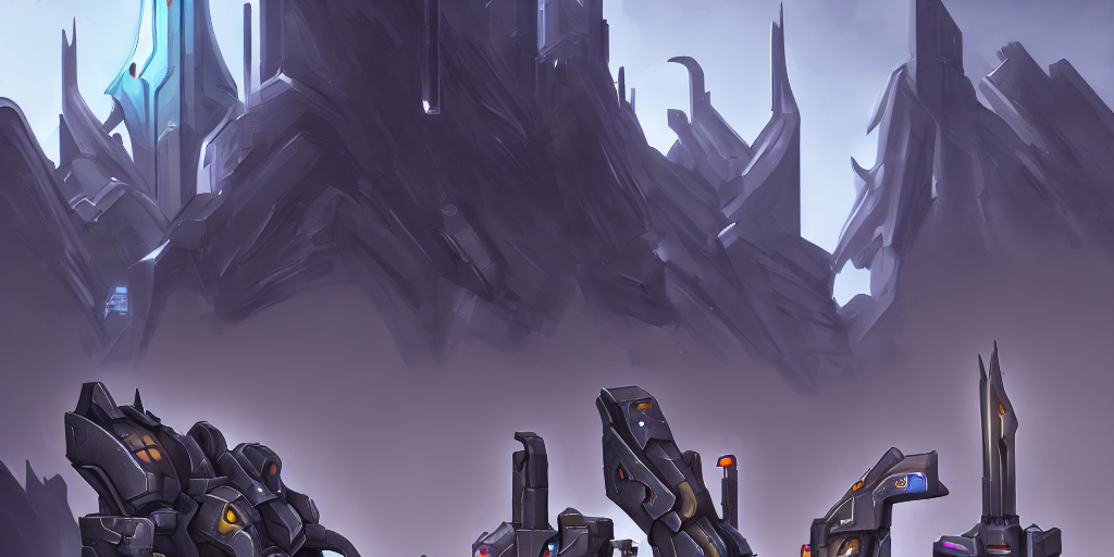 Overwatch Protoss Noir Building, Stylized, Exterior, Archite...