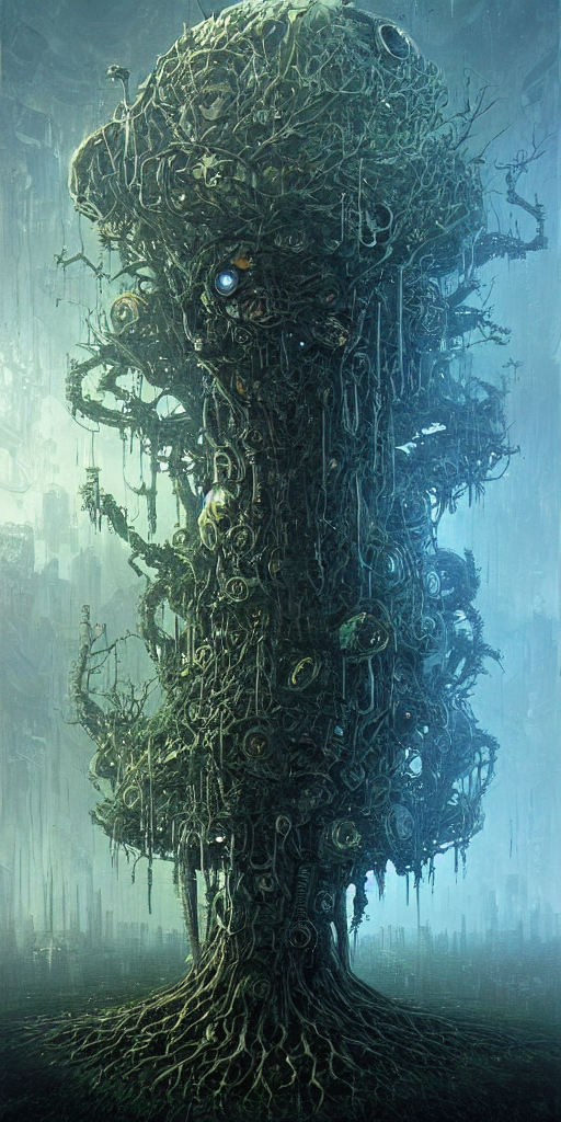 Landscape, Cyberpunk Alien Tree Of Life, Cyberpunk, Leds, Bi...