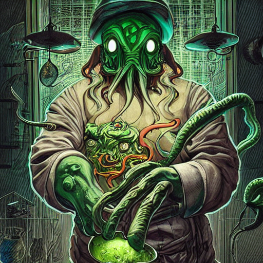 Cthulhu Chef In A Kitchen, By Josan Gonzalez Splash Art Grap...