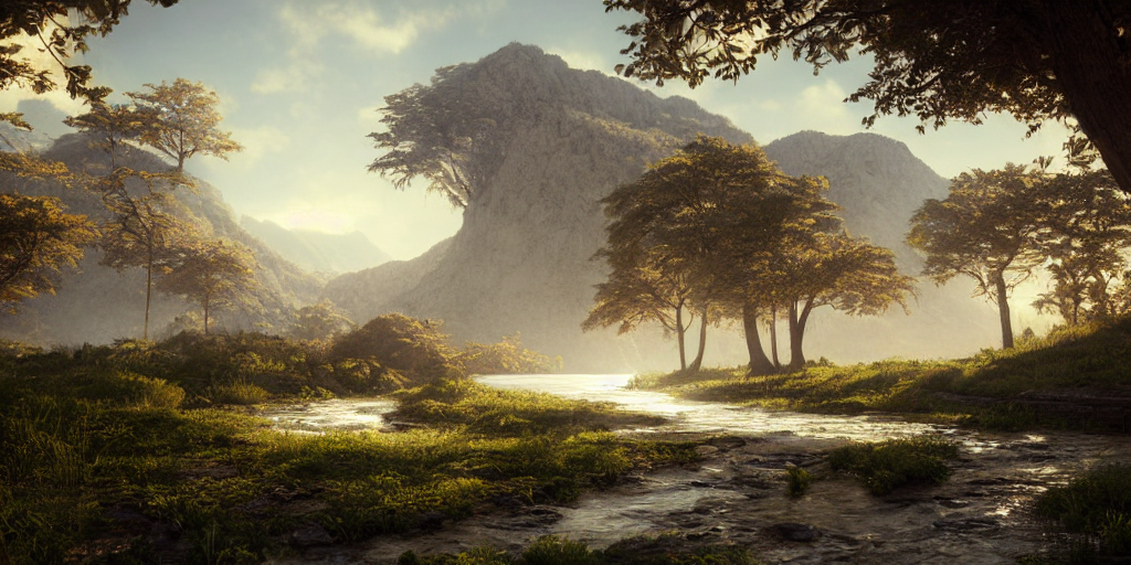 Render Of Dreamy Beautiful Landscape, Dreamy, Artger, Large...