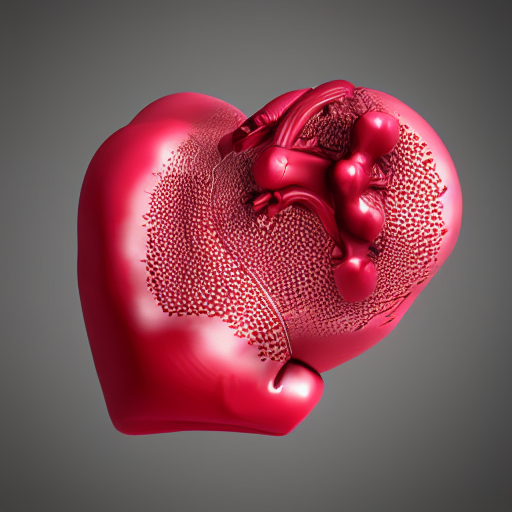 An Anatomically Correct Human Heart Textured Like A Raspberr...