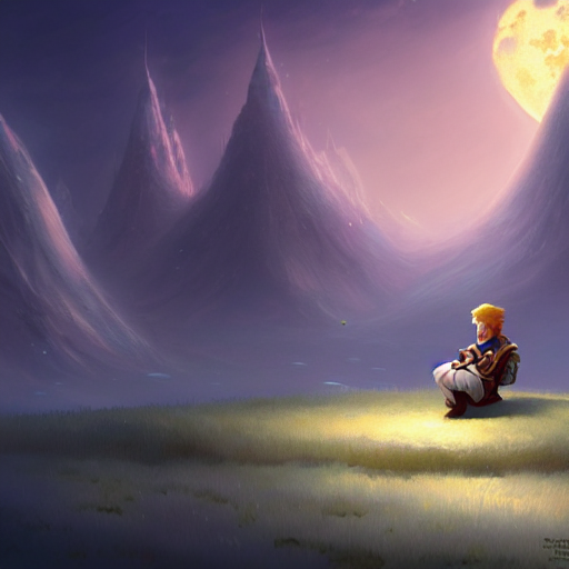 Disney Prince Sitting On The Moon, Fantasy, Concept Art, Art...