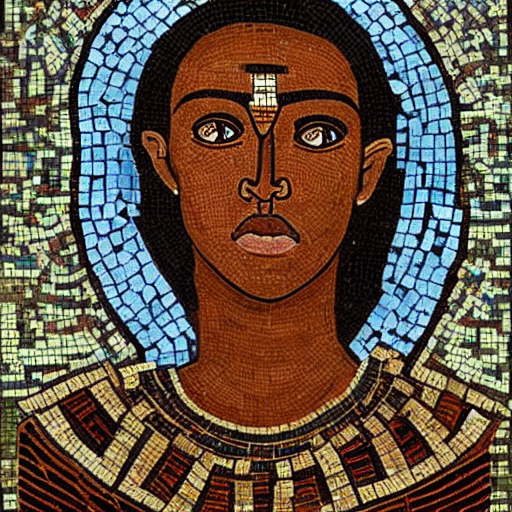 Realistic Half - Body Portrait Of An Ethiopian Knight Wearin...
