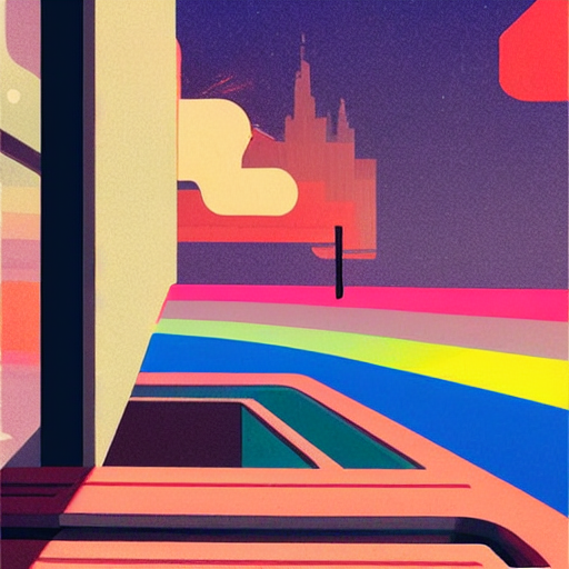 Abstract By Atey Ghailan And   Edward Hopper   Bautiful Colo...