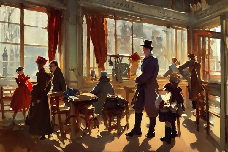 1 9 Century, Toy Shop Interior, Winter Moscow In Windows, Jo...