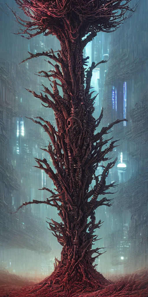 Landscape, Cyberpunk Alien Tree Of Life, Cyberpunk, Leds, Bi...