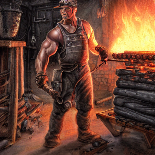 Idealistic Portrait Of A Arnold Schwarzeneggerr Working In A...