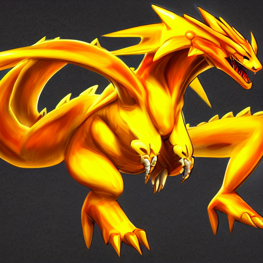 A Big Yellow Dragon, Result Of A Fusion Between Pikachu And...