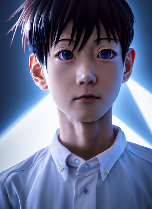 Shinji Ikari From Neon Genesis Evangelion, Vray, Cinecolor,... — Stable Diffusion AI Prompt: shinji ikari from neon genesis evangelion, vray, cinecolor, crisp natural lighti...