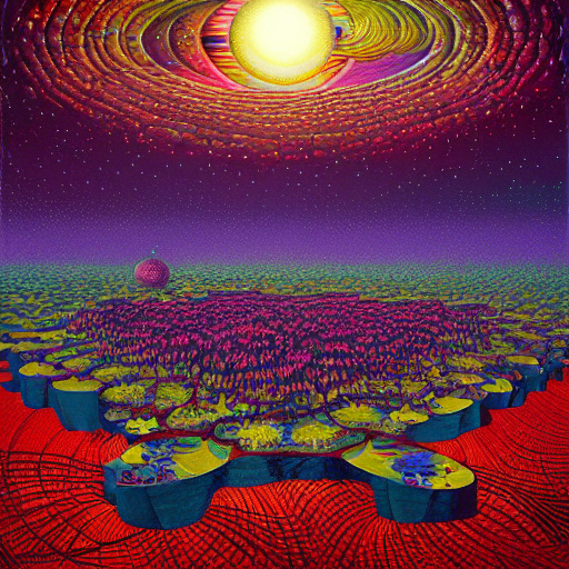 A Surreal   Cognitive Illusion  , Galactic Flower Garden, By...