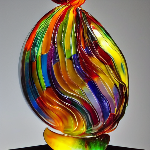 Beautiful Glass Sculpture Of Woman In Style Of Dale Chihuly,...