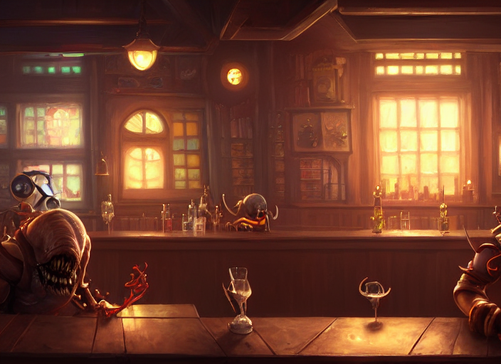 Grumpy Azathoth Sitting In A Bar, Fantasy, Concept Art, Arts...