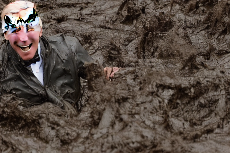 Photograph Of Joe Biden, Joe Biden Sinking In Mud, Photograp...